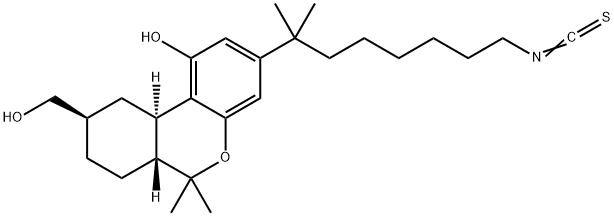 6H-Dibenzo[b,d]pyran-9-methanol, 6a,7,8,9,10,10a-hexahydro-1-hydroxy-3-(7-isothiocyanato-1,1-dimethylheptyl)-6,6-dimethyl-, (6aR,9R,10aR)- Struktur