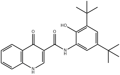 3-Quinolinecarboxamide, N-[3,5-bis(1,1-dimethylethyl)-2-hydroxyphenyl]-1,4-dihydro-4-oxo- Struktur