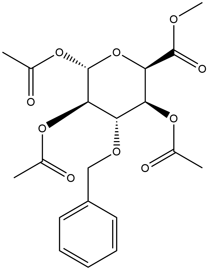 α-L-Idopyranuronic acid, 3-O-(phenylmethyl)-, methyl ester, 1,2,4-triacetate Struktur