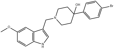 4-Piperidinol, 4-(4-bromophenyl)-1-[(5-methoxy-1H-indol-3-yl)methyl]- Struktur