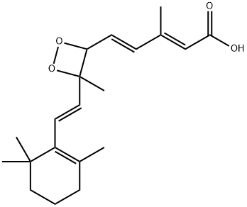 2,4-Pentadienoic acid, 3-methyl-5-[4-methyl-4-[(1E)-2-(2,6,6-trimethyl-1-cyclohexen-1-yl)ethenyl]-1,2-dioxetan-3-yl]-, (2E,4E)- Struktur