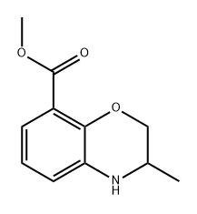 2H-1,4-Benzoxazine-8-carboxylic acid, 3,4-dihydro-3-methyl-, methyl ester Struktur