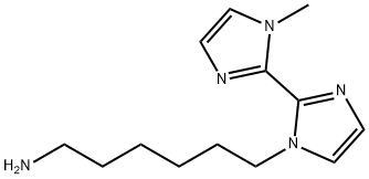 N-(6-aminohexyl)-N'-methyl-2,2'-biimidazole Struktur