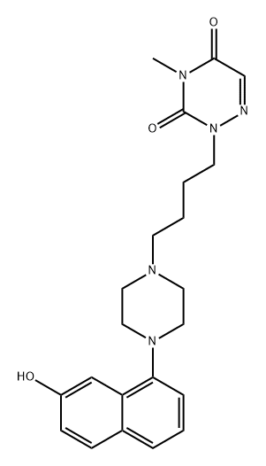 4-methyl-2-(4-(4-(7-hydroxynaphtalene-1-yl)piperazinyl)butyl)-3,5-dioxo-(2H,4H)-1,2,4-triazine Struktur