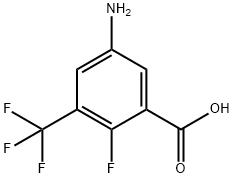 Benzoic acid, 5-amino-2-fluoro-3-(trifluoromethyl)- Struktur