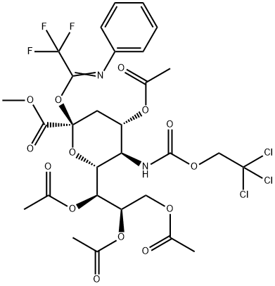 4,7,8,9-Tetra-O-acetyl-5-(2,2,2-trichloroethoxycarbonylamino)-2-(N-phenyltrifluoroacetimidate)-D-neuraminic acid methyl ester Struktur