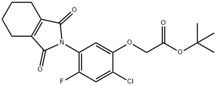 Acetic acid, 2-[2-chloro-4-fluoro-5-(1,3,4,5,6,7-hexahydro-1,3-dioxo-2H-isoindol-2-yl)phenoxy]-, 1,1-dimethylethyl ester Struktur