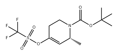 1(2H)-Pyridinecarboxylic acid, 5,6-dihydro-2-methyl-4-[[(trifluoromethyl)sulfonyl]oxy]-, 1,1-dimethylethyl ester, (2R)- Struktur