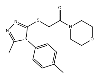 Ethanone, 2-[[5-methyl-4-(4-methylphenyl)-4H-1,2,4-triazol-3-yl]thio]-1-(4-morpholinyl)- Struktur