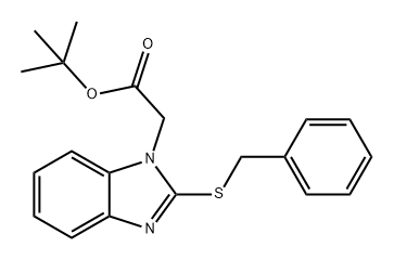 1H-Benzimidazole-1-acetic acid, 2-[(phenylmethyl)thio]-, 1,1-dimethylethyl ester Struktur