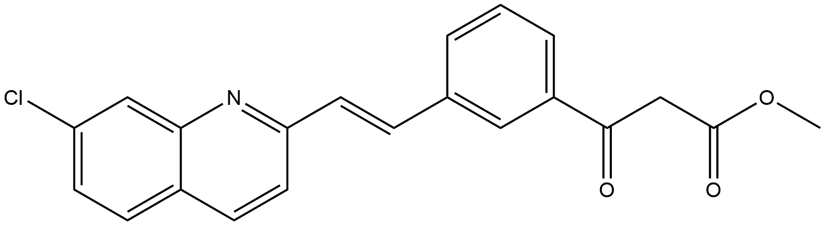 Benzenepropanoic acid, 3-[(1E)-2-(7-chloro-2-quinolinyl)ethenyl]-β-oxo-, methyl ester Struktur