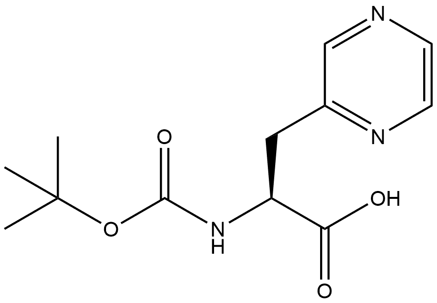 Pyrazinepropanoic acid, α-[[(1,1-dimethylethoxy)carbonyl]amino]-, (S)- (9CI) Struktur