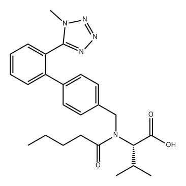 L-Valine, N-[[2'-(1-methyl-1H-tetrazol-5-yl)[1,1'-biphenyl]-4-yl]methyl]-N-(1-oxopentyl)- Struktur