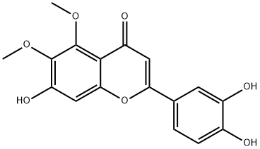 4H-1-Benzopyran-4-one, 2-(3,4-dihydroxyphenyl)-7-hydroxy-5,6-dimethoxy- Struktur