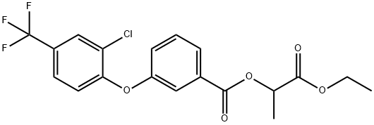 Benzoicacid,3-[2-chloro-4-(trifluoromethyl)phenoxy]-,2-ethoxy-1-methyl-2-oxoethylester Struktur