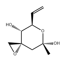 1,6-Dioxaspiro[2.5]octane-4,7-diol, 5-ethenyl-7-methyl-, (3R,4R,5R,7S)- Struktur