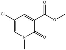 3-Pyridinecarboxylic acid, 5-chloro-1,2-dihydro-1-methyl-2-oxo-, methyl ester Struktur