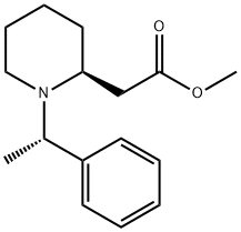 2-Piperidineacetic acid, 1-[(1S)-1-phenylethyl]-, methyl ester, (2S)- Struktur