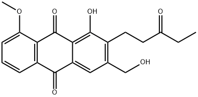 9,10-Anthracenedione, 1-hydroxy-3-(hydroxymethyl)-8-methoxy-2-(3-oxopentyl)- Struktur