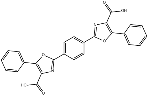 4-Oxazolecarboxylic acid, 2,2'-(1,4-phenylene)bis[5-phenyl- Struktur