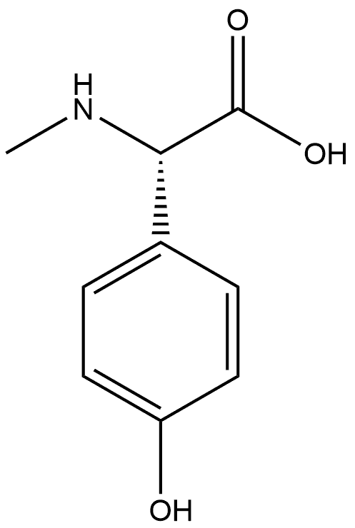 Benzeneacetic acid, 4-hydroxy-α-(methylamino)-, (αS)- Struktur