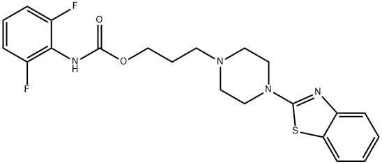 Carbamic acid, N-(2,6-difluorophenyl)-, 3-[4-(2-benzothiazolyl)-1-piperazinyl]propyl ester Struktur