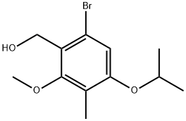 6-Bromo-2-methoxy-3-methyl-4-(1-methylethoxy)benzenemethanol Struktur