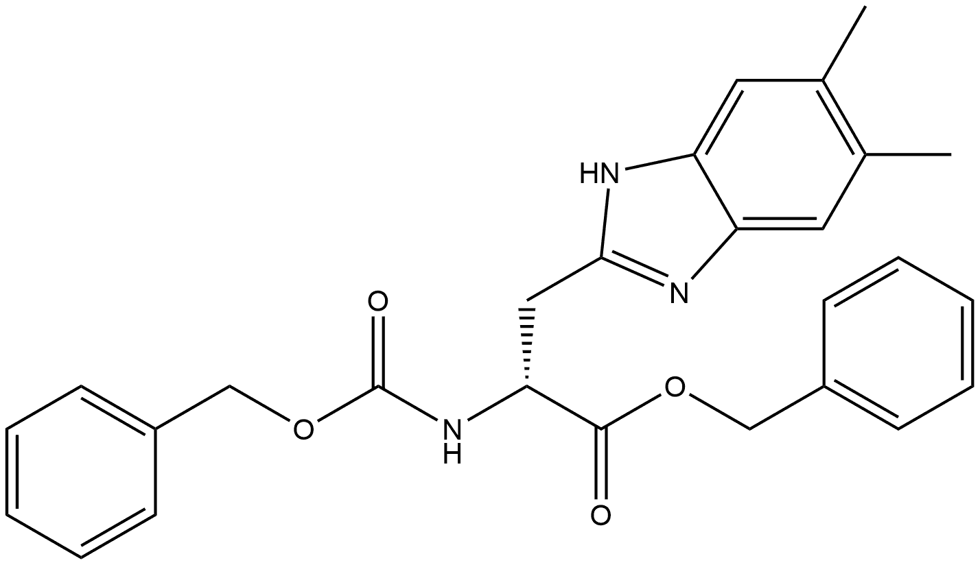 1H-Benzimidazole-2-propanoic acid, 5,6-dimethyl-α-[[(phenylmethoxy)carbonyl]amino]-, phenylmethyl ester, (αR)-