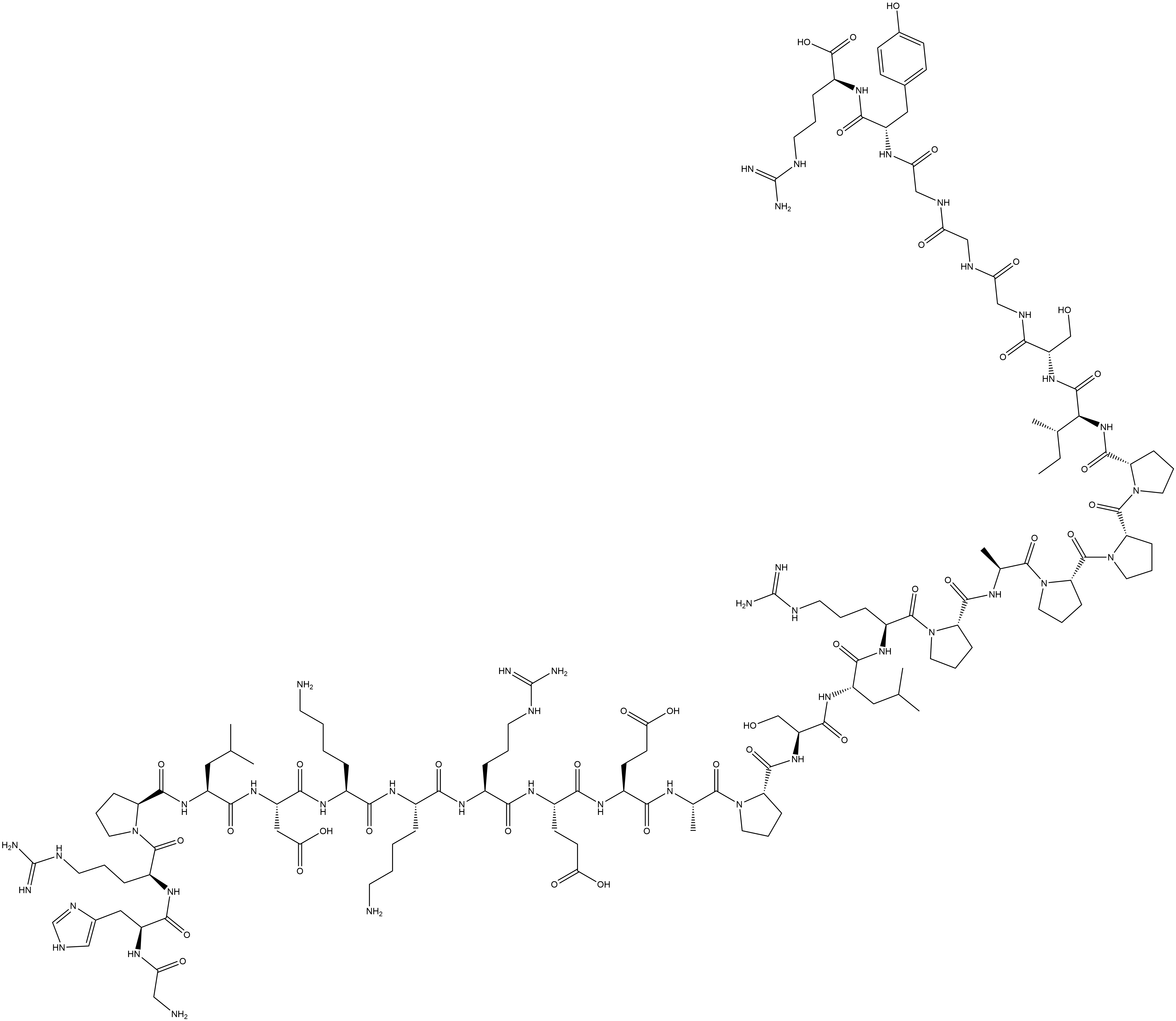 L-Arginine, glycyl-L-histidyl-L-arginyl-L-prolyl-L-leucyl-L-α-aspartyl-L-lysyl-L-lysyl-L-arginyl-L-α-glutamyl-L-α-glutamyl-L-alanyl-L-prolyl-L-seryl-L-leucyl-L-arginyl-L-prolyl-L-alanyl-L-prolyl-L-prolyl-L-prolyl-L-isoleucyl-L-serylglycylglycylglycyl-L-tyrosyl- Structure