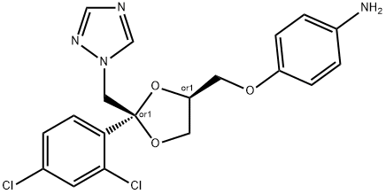 Benzenamine, 4-[[(2R,4S)-2-(2,4-dichlorophenyl)-2-(1H-1,2,4-triazol-1-ylmethyl)-1,3-dioxolan-4-yl]methoxy]-, rel- Struktur