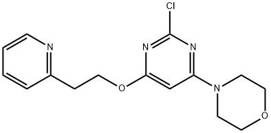 Morpholine, 4-[2-chloro-6-[2-(2-pyridinyl)ethoxy]-4-pyrimidinyl]- Struktur