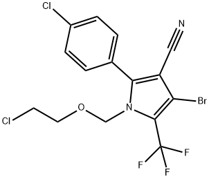 1H-Pyrrole-3-carbonitrile, 4-bromo-1-[(2-chloroethoxy)methyl]-2-(4-chlorophenyl)-5-(trifluoromethyl)- Struktur