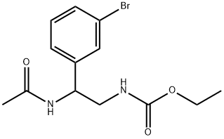 Carbamic acid, [2-(acetylamino)-2-(3-bromophenyl)ethyl]-, ethyl ester (9CI) Struktur