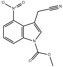 1H-Indole-1-carboxylic acid, 3-(cyanomethyl)-4-nitro-, methyl ester Struktur