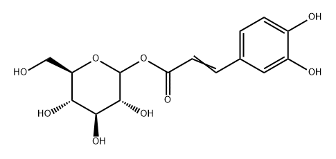 D-Glucopyranose, 1-[3-(3,4-dihydroxyphenyl)-2-propenoate] Struktur