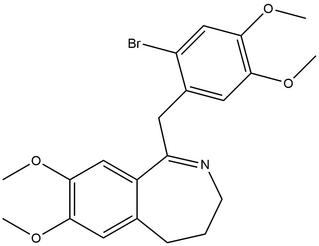 1-(2-bromo-4,5-dimethoxybenzyl)-7,8-dimethoxy-4,5-dihydro-3H-benzo[c]azepine Struktur