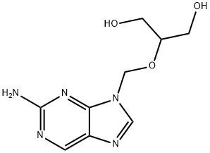 2-[(2-aminopurin-9-yl)methoxy]propane-1,3-diol Struktur