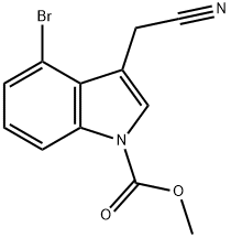 1H-Indole-1-carboxylic acid, 4-bromo-3-(cyanomethyl)-, methyl ester Struktur