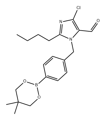 1H-Imidazole-5-carboxaldehyde, 2-butyl-4-chloro-1-[[4-(5,5-dimethyl-1,3,2-dioxaborinan-2-yl)phenyl]methyl]- Struktur