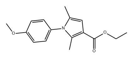 1H-Pyrrole-3-carboxylic acid, 1-(4-methoxyphenyl)-2,5-dimethyl-, ethyl ester Struktur