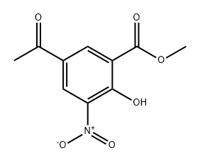 Benzoic acid, 5-acetyl-2-hydroxy-3-nitro-, methyl ester Struktur