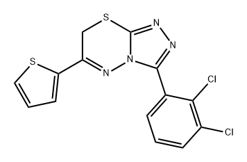 7H-1,2,4-Triazolo[3,4-b][1,3,4]thiadiazine, 3-(2,3-dichlorophenyl)-6-(2-thienyl)- Struktur