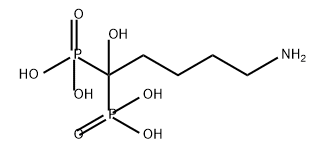 Phosphonic acid, P,P'-(5-amino-1-hydroxypentylidene)bis- Struktur