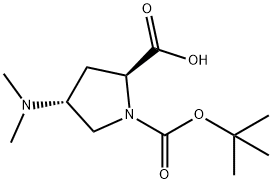 1,2-Pyrrolidinedicarboxylic acid, 4-(dimethylamino)-, 1-(1,1-dimethylethyl) ester, (2S,4R)- Struktur