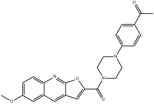 Ethanone, 1-[4-[4-[(6-methoxyfuro[2,3-b]quinolin-2-yl)carbonyl]-1-piperazinyl]phenyl]- Struktur