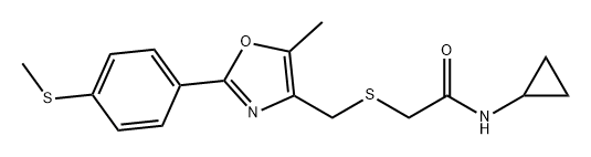 Acetamide, N-cyclopropyl-2-[[[5-methyl-2-[4-(methylthio)phenyl]-4-oxazolyl]methyl]thio]- Struktur