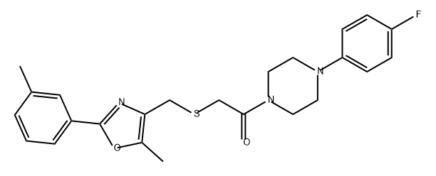 Ethanone, 1-[4-(4-fluorophenyl)-1-piperazinyl]-2-[[[5-methyl-2-(3-methylphenyl)-4-oxazolyl]methyl]thio]- Struktur