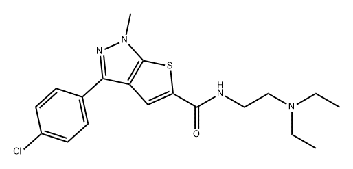 1H-Thieno[2,3-c]pyrazole-5-carboxamide, 3-(4-chlorophenyl)-N-[2-(diethylamino)ethyl]-1-methyl- Struktur