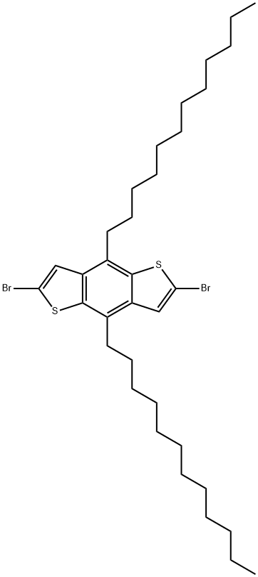 Benzo[1,2-b:4,5-b']dithiophene, 2,6-dibromo-4,8-didodecyl- Struktur