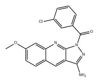 Methanone, (3-amino-7-methoxy-1H-pyrazolo[3,4-b]quinolin-1-yl)(3-chlorophenyl)- Struktur